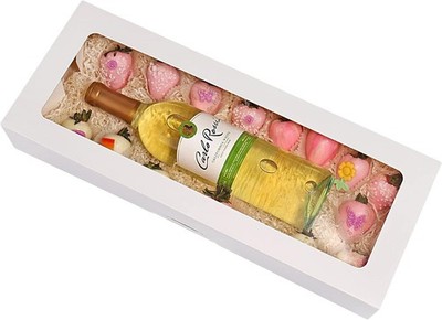 20-Pack 16'' x 6.5'' x 2.5'' Cookie Boxes with Window, White Bakery Boxes,