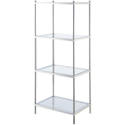 Convenience Concepts Royal Crest Four-Tier Tower/ Clear Glass with Chrome Metal