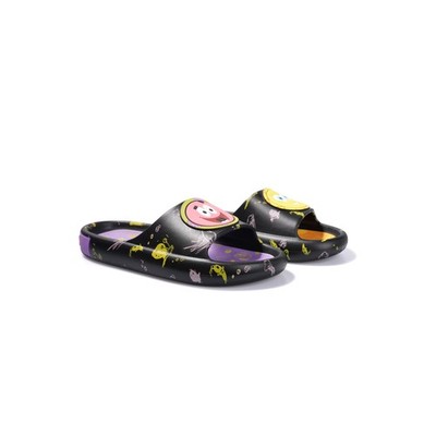 Nickelodeon SpongeBob SquarePants Men s Black Graphic Slide Sandals - Size: 13