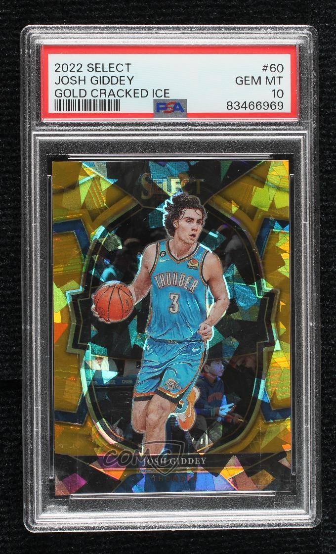 2022 Select Concourse Gold Cracked Ice Prizm 1/10 Josh Giddey PSA 10 GEM MT 1an8