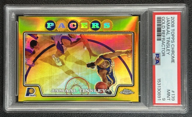 Jamaal Tinsley PSA 9 2008-09 Topps Chrome #139 Gold Refractor 19/50 Pacers