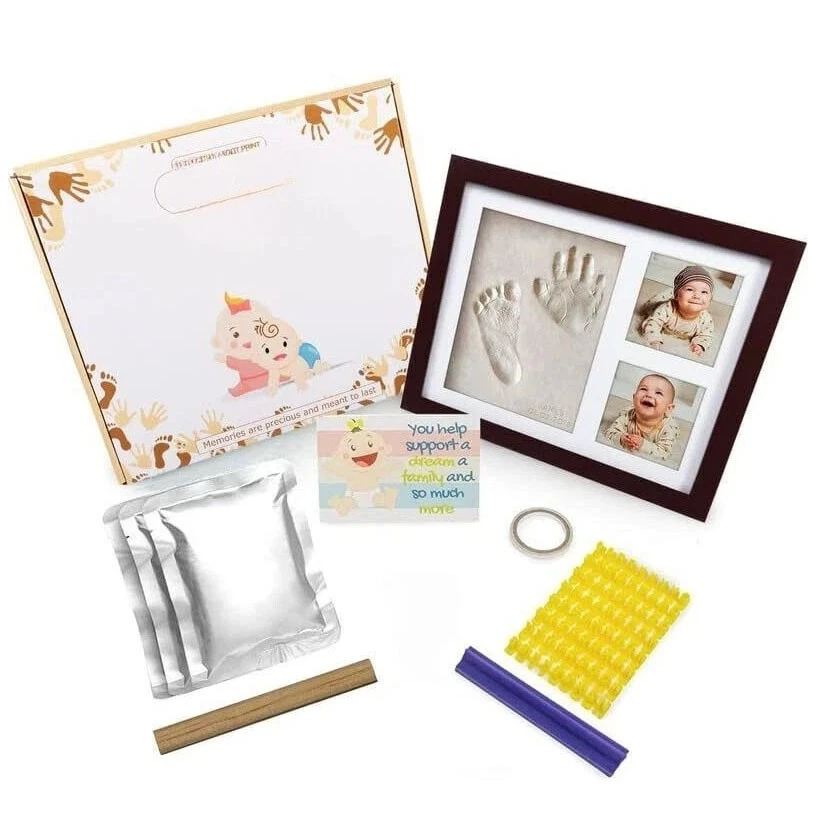 Kit de huellas de manos de bebé marco de fotos de arcilla recuerdo regalo de ducha recién nacido Foto 4 de 4