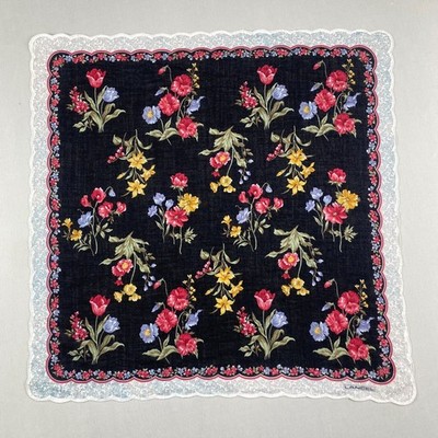 Vintage Lancel Handkerchief Pocket Square Bandana Neckerchief