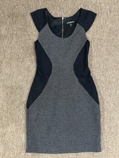 580 Express Women's Black & Gray Contour / Bodycon Back Zipper Dress Size 0
