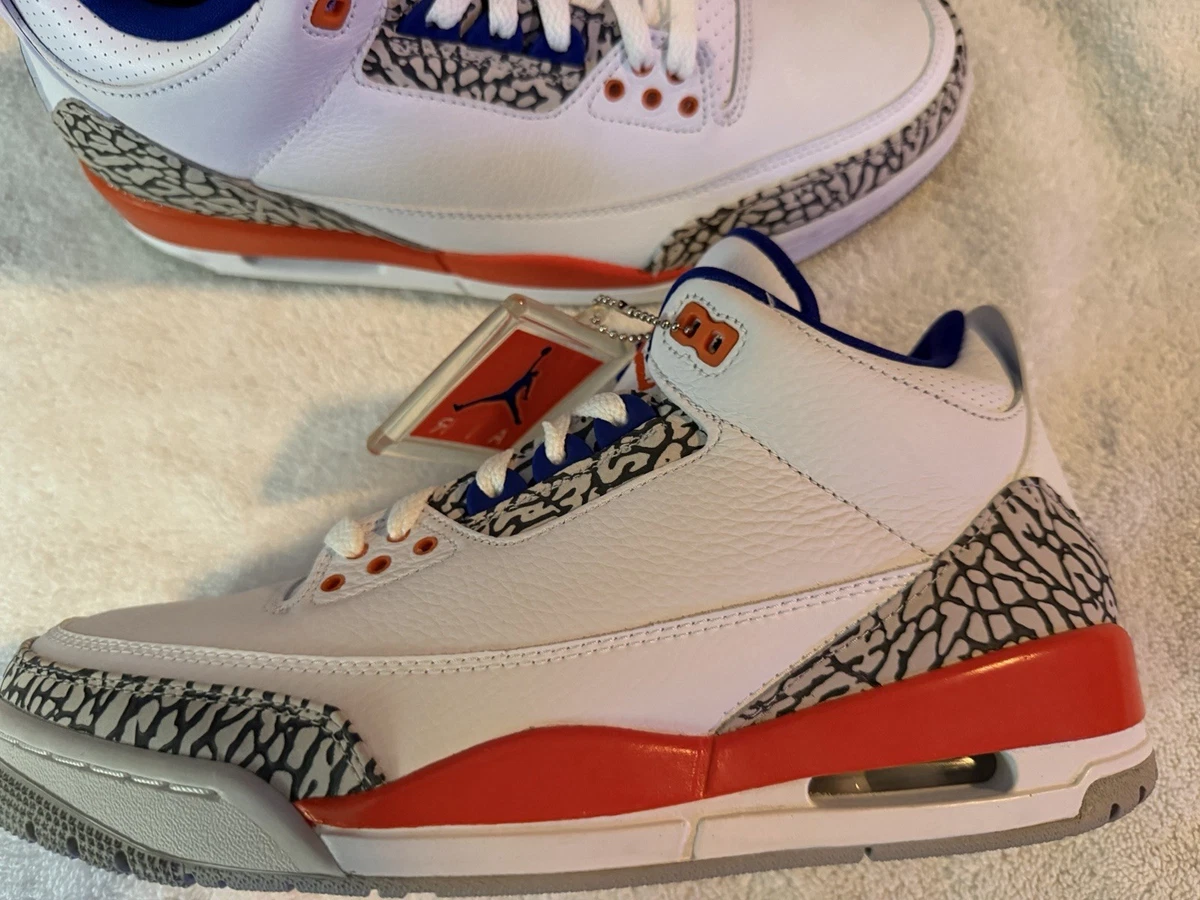 Air Jordan retro 3 brand new in box. 9.5 Never worn knicks orange Size 8.5 - Air Jordan 3 Retro Knicks White Leather Grey  main image 2