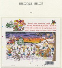 XE68751 Belgia 2002 Boże Narodzenie święta dobry prześcieradło MNH