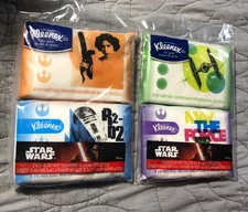 Star Wars Pocket Tissues Kleenex 2 Packs of Two NEW