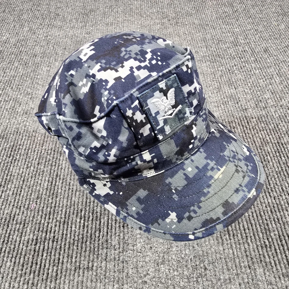 Gorra ajustada de la Marina de los Estados Unidos para hombre 7 3/8 azul camuflaje digital nueva sin etiquetas tipo I 8 puntos utilitaria Foto 3 de 4