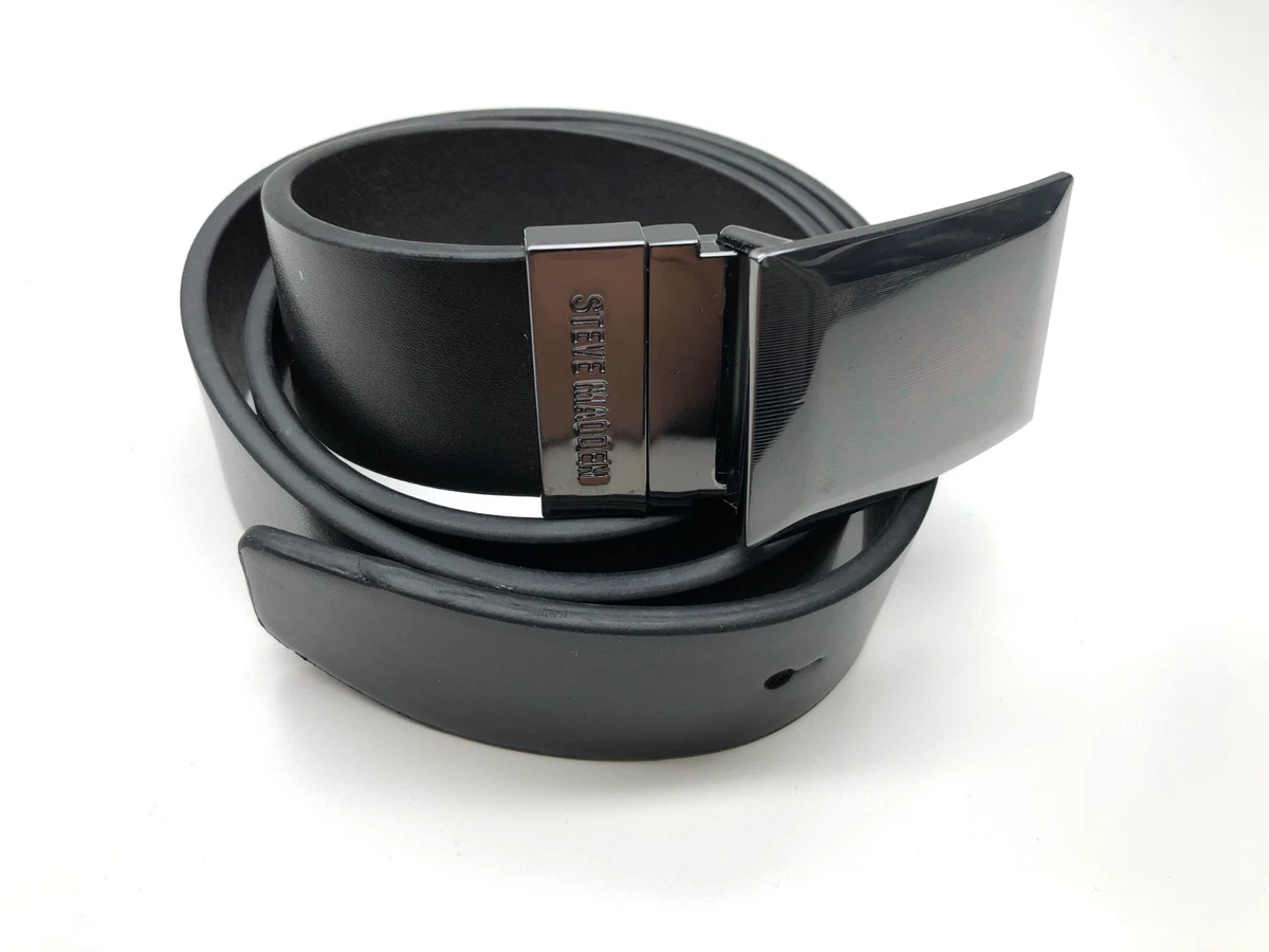 Steve Madden Fashion Belt Black/Nickel Size Large 43 Inch Long $42 Value Steve Madden Belts for Men for sale | eBay main image 3
