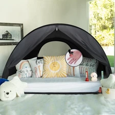 Pop Up Bed Tent with Mesh & Shade Cloth Window,Bed Canopy Shelter Cabin Indoo...