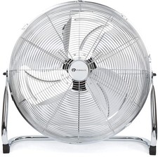 Floor Fan | 20" Chrome Gym Floor Fan | 3 Speeds & Adjustable Head | PureMate