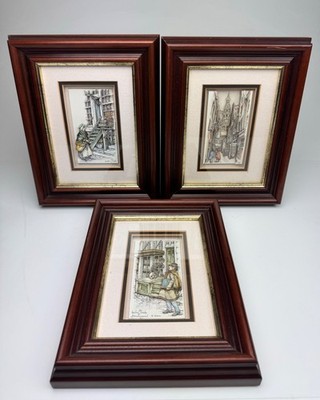 Räumliche Papierminiaturen nach Motiven von Anton Pieck (1895 1987) Set 3 Stück