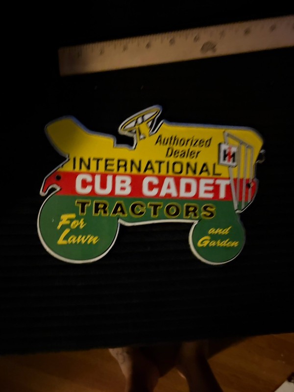 Porcelain International Harvester Cub Cadet Tractor Sign 