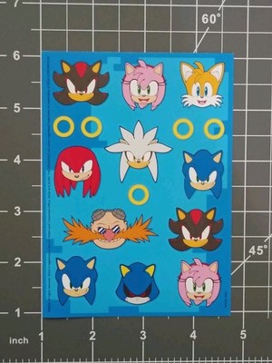 16-PCS SONIC the HEDGEHOG Sticker Sheet SEGA Shadow Amy Knuckles Silver Eggman