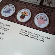 Vtg 1983 Artcraft Concepts Crewl Embroidery Kit - Three Little Kittens Open Pkg