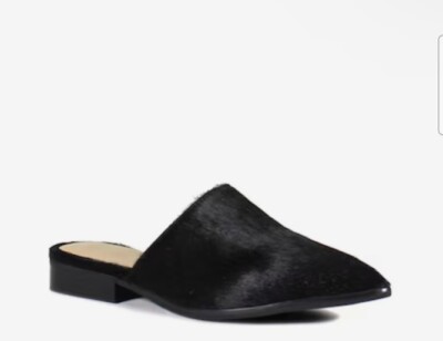Diba True High Up Pony Hair Mule in Black Cow Hair Slip Ons Women s 7.5 