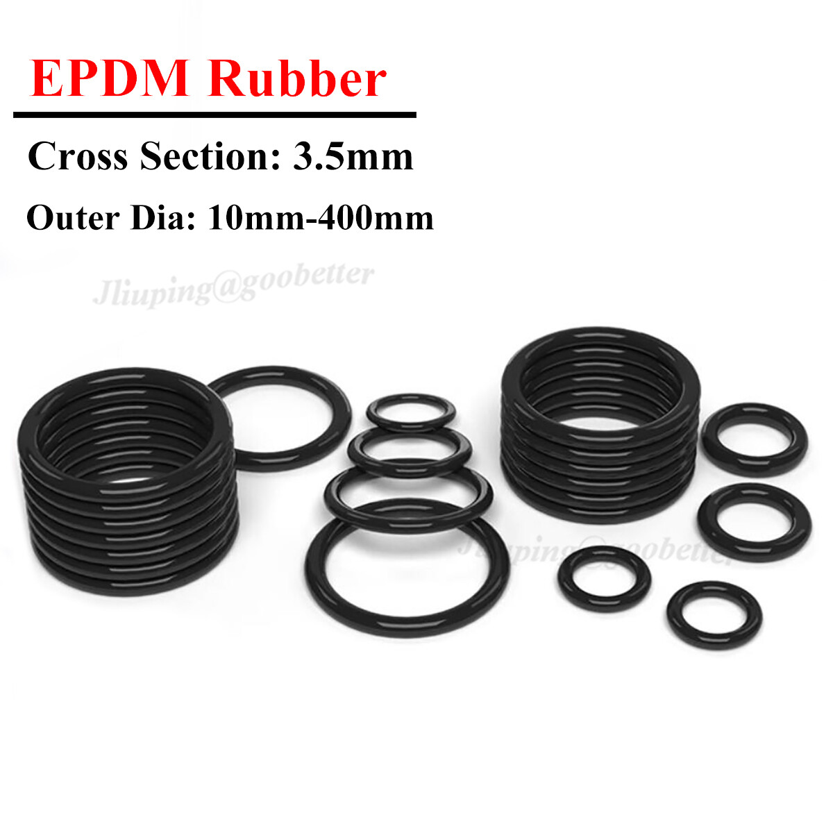 EPDM Rubber O Ring Seals 3.5mm Cross Section OD 10-400mm O-Ring Sealing Washer