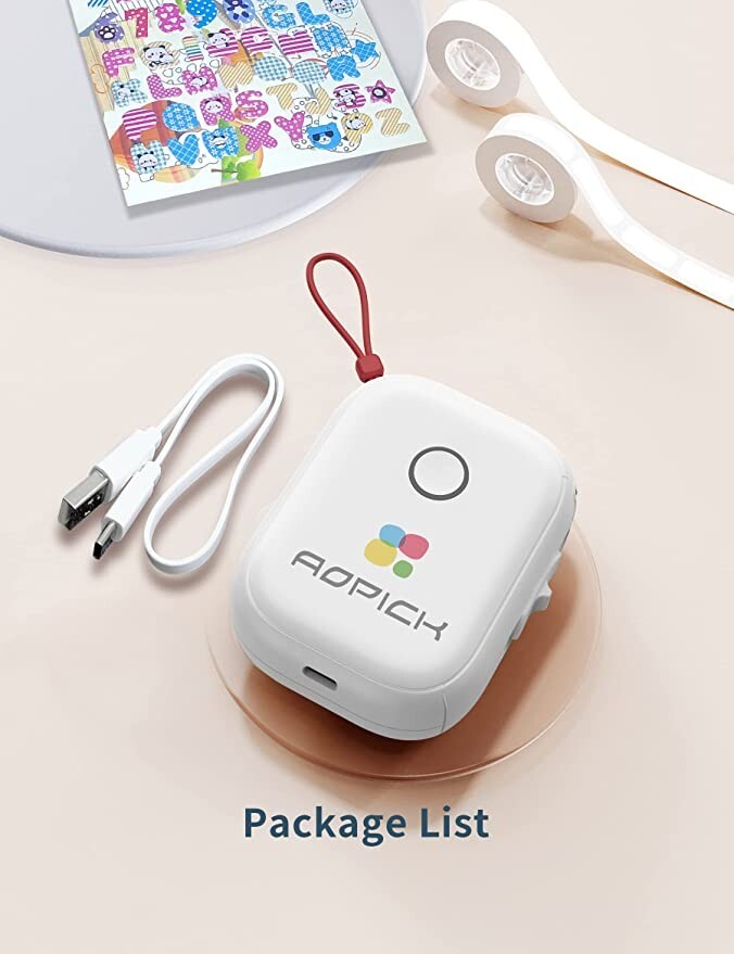 Aopick Label Maker Machine with 2 Roll Tapes & 1 Sticker for Home Office Organization-image