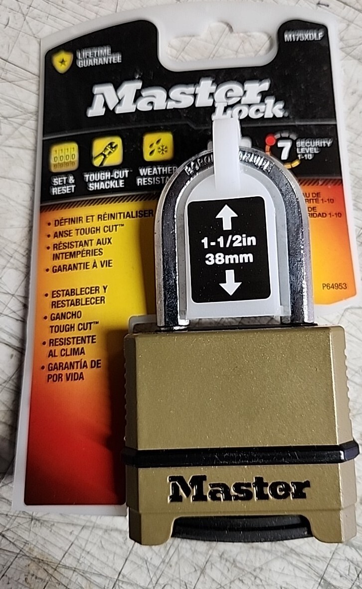 Master Lock Padlock Outdoor Combination M175XDLF Magnum Heavy Duty