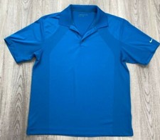 Nike Golf Dri-Fit Mens Polo Shirt Blue Short Sleeve Spread Collar Buttons M