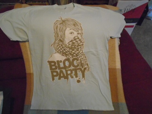 RARE OOP Bloc Party SHIRT large mask 