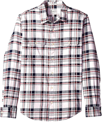 Lucky Brand Men's Mason Workwear Button Up Shirt Natural/Blue L