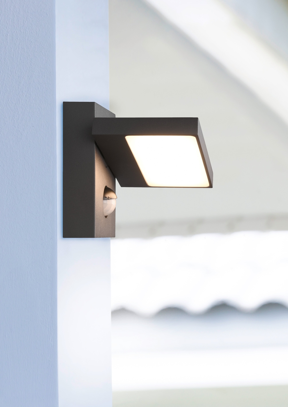 Lampada Parete Esterno Horton LED 8W Antracite Sensore Orientabile