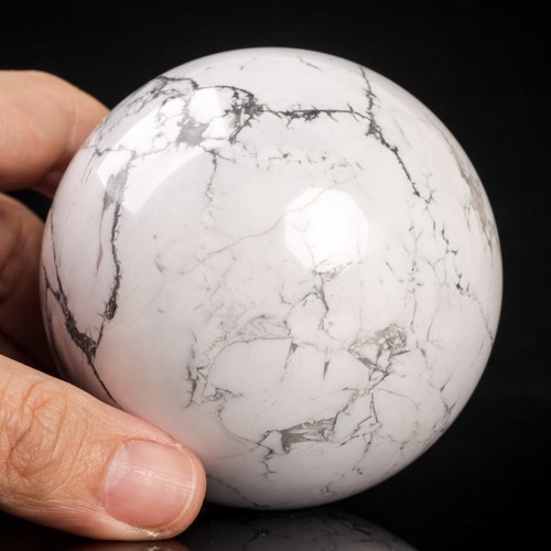 625g74mm Large Howlite Sphere Crystal Ball Natural Quartz Healing Stone Chakra - Foto 5 di 12