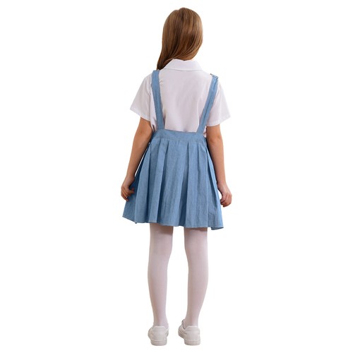 Kids Girls Rompers Casual Jumpsuit High Waist Dress Adjustable Skirt Dresses - Picture 18 of 29