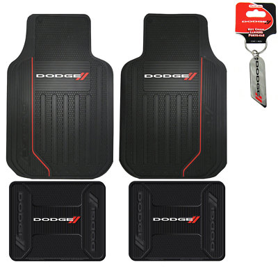 New Dodge Elite Series Car Truck Front / Rear All Weather Rubber Floor Mats Set