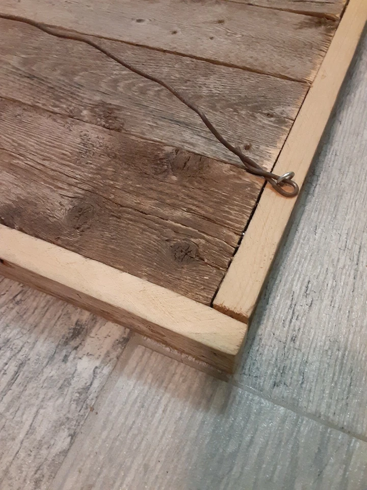 De colección Primitivo Rústico Madera Recuperada Campo Granja Decoración Marco Gris Desgastado  Foto 4 de 4