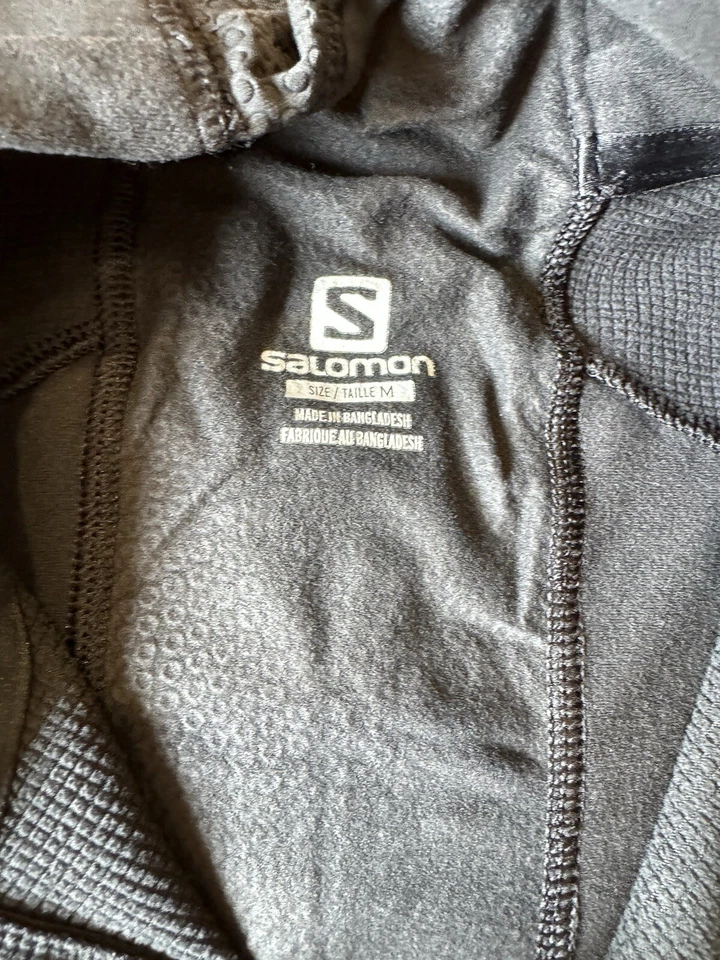 Salomon RS Warm Soft Shell Mens Size Medium Advanced Skin Jacket Black Full-Zip - Image 4 of 4