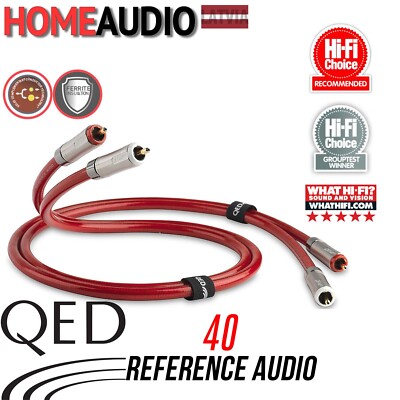 1m QED Reference Audio 40 Interconnect Stereo RCA 2Phono to 2Phono