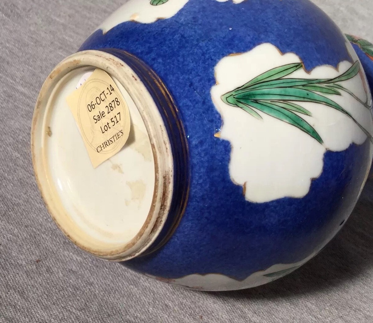 油画　貝殻 A Chinese Kangxi Powder Blue Porcelain Triple Gourd Vase