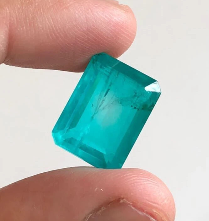 14X10 MM Paraiba Turmalin, Augenrein Paraiba Turmalin Doublet Edelstein - Bild 3 von 4