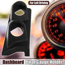 52mm 2" Dual 2 Hole Dashboard Gauge Holder Car Mount Bracket Black Left Driving