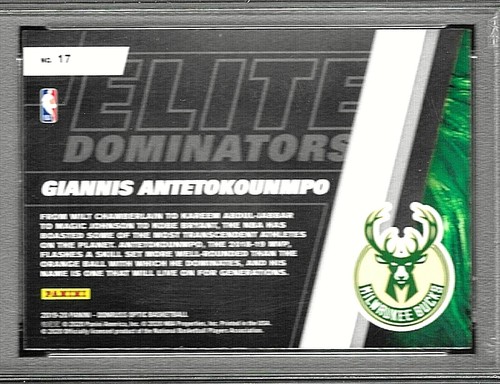 2019 PANINI DONRUSS OPTIC ELITE DOMINATORS #17 GIANNIS ANTETOKOUNMPO PSA 10 BUCK - Picture 5 of 5