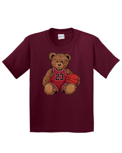 Bear Basketball Player Funny Kid's Short Sleeves T-Shirt Sports Graphic Gift Tee - Picture 12 of 14