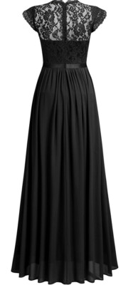 Miusol Womens Formal Floral Lace Evening Party Maxi Dress (Large, Black) |  eBay