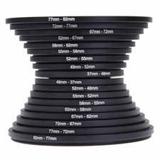 18Pc 37- 82mm Step Up Down DSLR Camera Lens Filter Adapter Ring Mount Basket Set