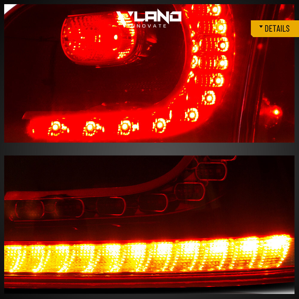 VLAND Full LED Tail Lights For VW GOLF 6 MK6 20102013 Red Smoked Rear