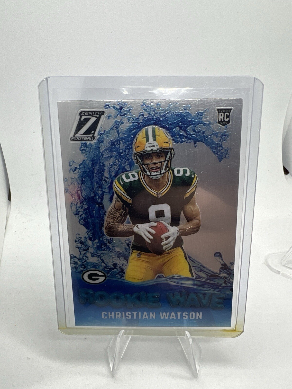 Christian Watson 2022 Zenith #RW-CW Rookie Wave Silver Prizm Insert PACKERS. H