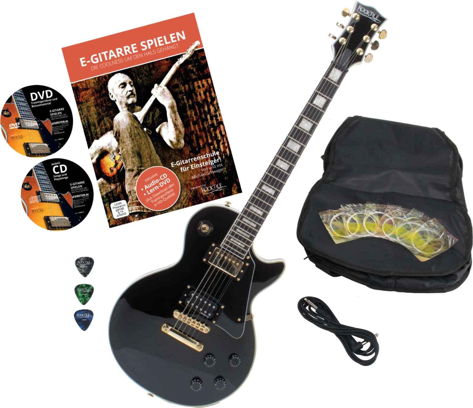 Электронная сумка Gitarre Elektrische Gitarre Deluxe Schwar Zubehör Gigbag - это настоящий набор аксессуаров