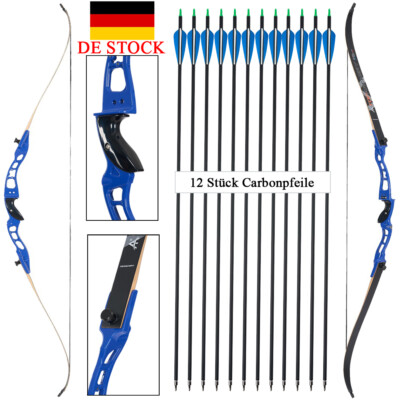 66 Zoll Takedown Recurve Bogen 20-40lbs Bogenschießen Carbonpfeile Jagd Schießen