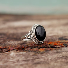 Black Onyx Ring 925 Sterling Silver Band Statement Ring Handmade Ring