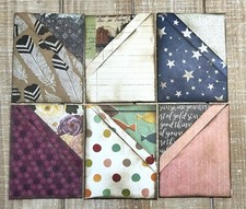 Junk Journal folded origami pocket paper folded pocket set of 6 pockets