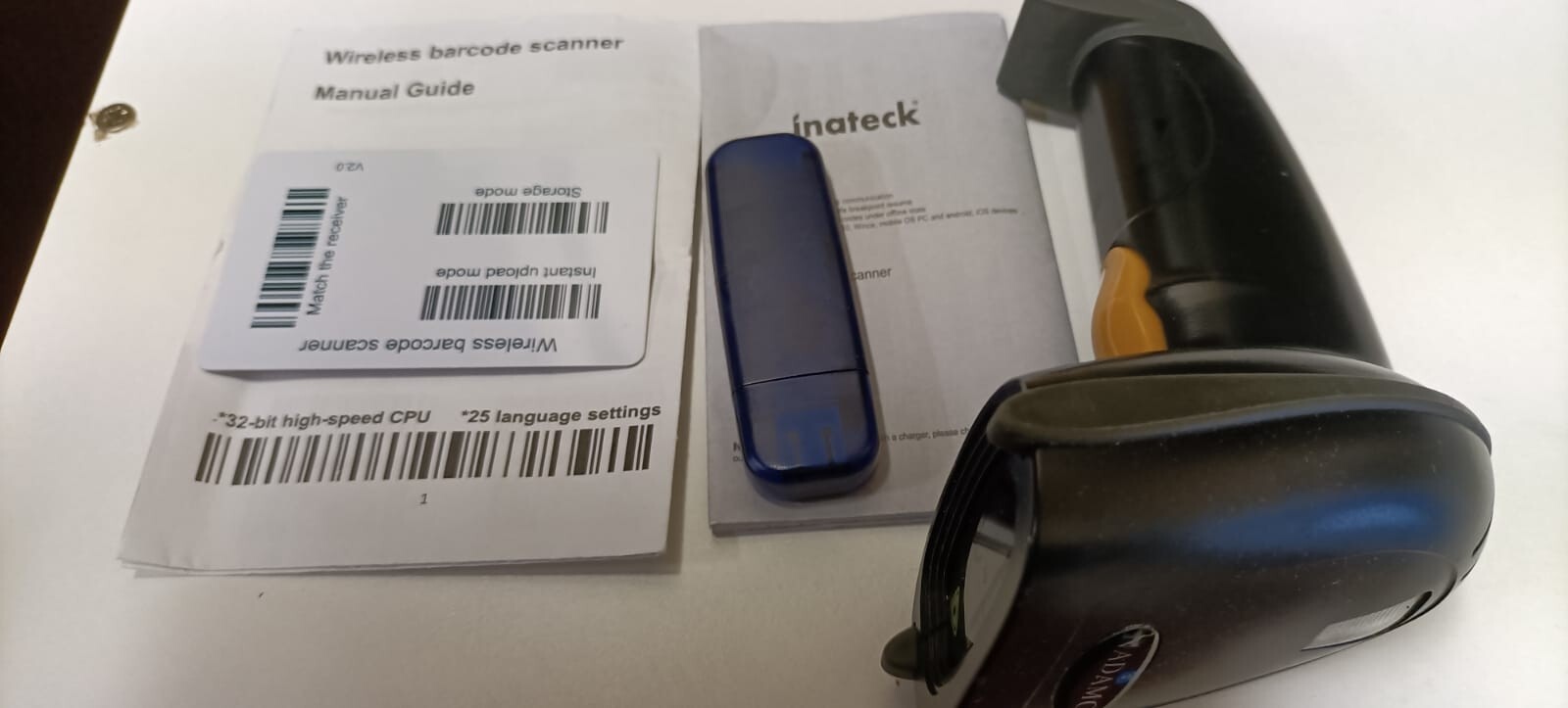 Scanner 1D 433Mhz transmission 100M sans fil avec mini récepteur USB pour dépôt