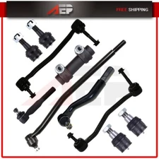 10pcs Ball Joint Tie Rod Sway Bar Kit For 2000-2004 Ford F-350 Super Duty 4WD