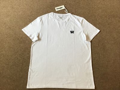 Wrangler Sign Off T-Shirt weiß in Herren Größe Large BRANDNEU