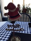 2 Vintage Blowmold Flower Picks. Santa And Snowman — photo 8